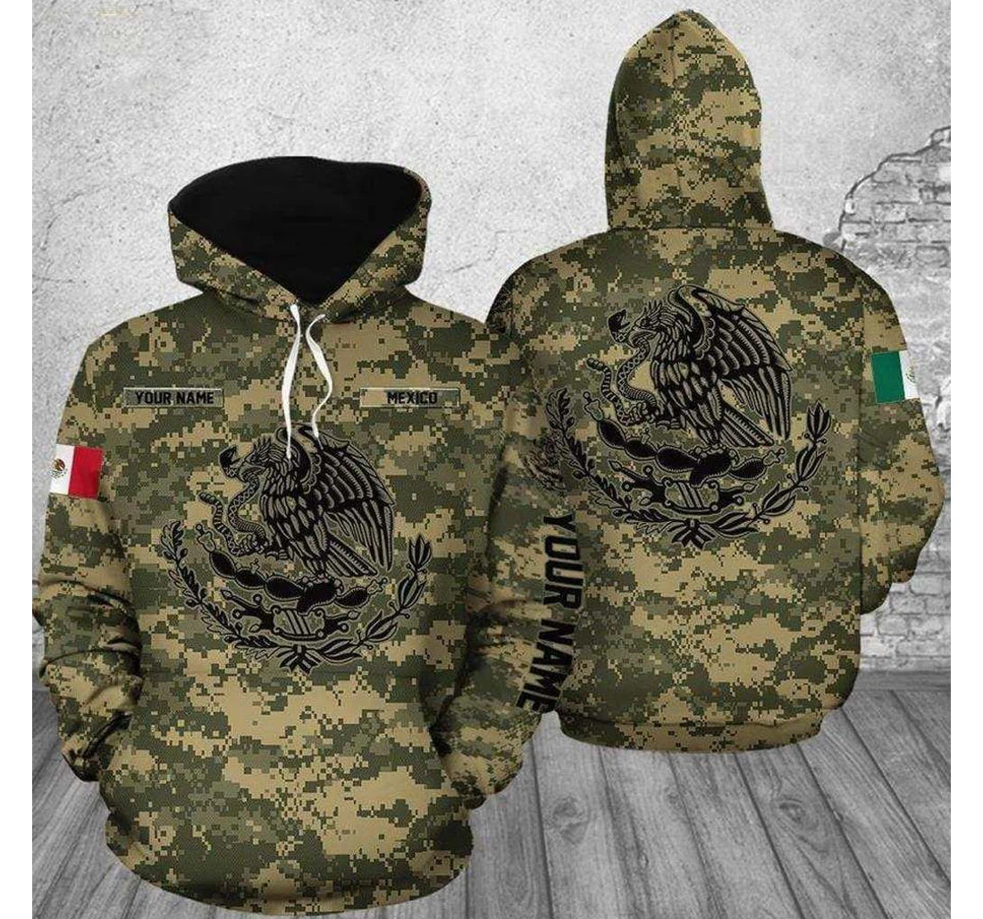 Personalized Mexico Camo Custom Name - 3D Printed Pullover Hoodie