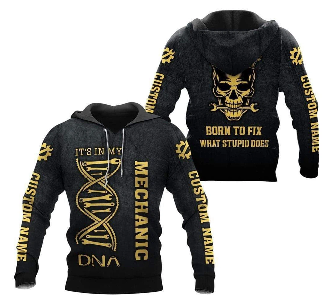 Personalized Mechanic Born To Fix Custom Name - 3D Printed Pullover Hoodie