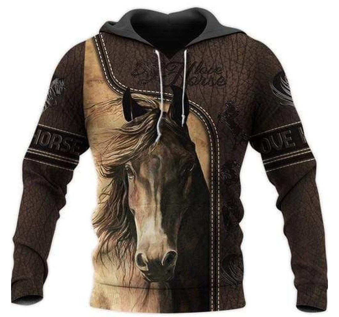 Personalized Beautiful Horse Brown - 3D Printed Pullover Hoodie