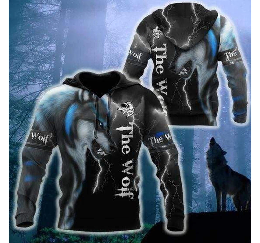 Personalized Wolf Night King Blue - 3D Printed Pullover Hoodie