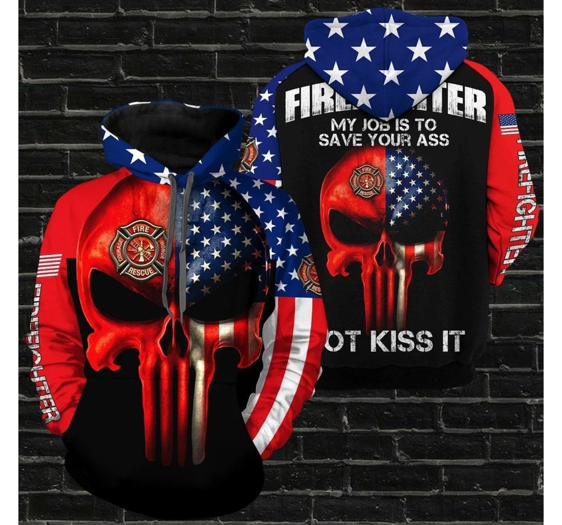 Personalized Firefighter American My Job Is To Save Your Ass - 3D Printed Pullover Hoodie