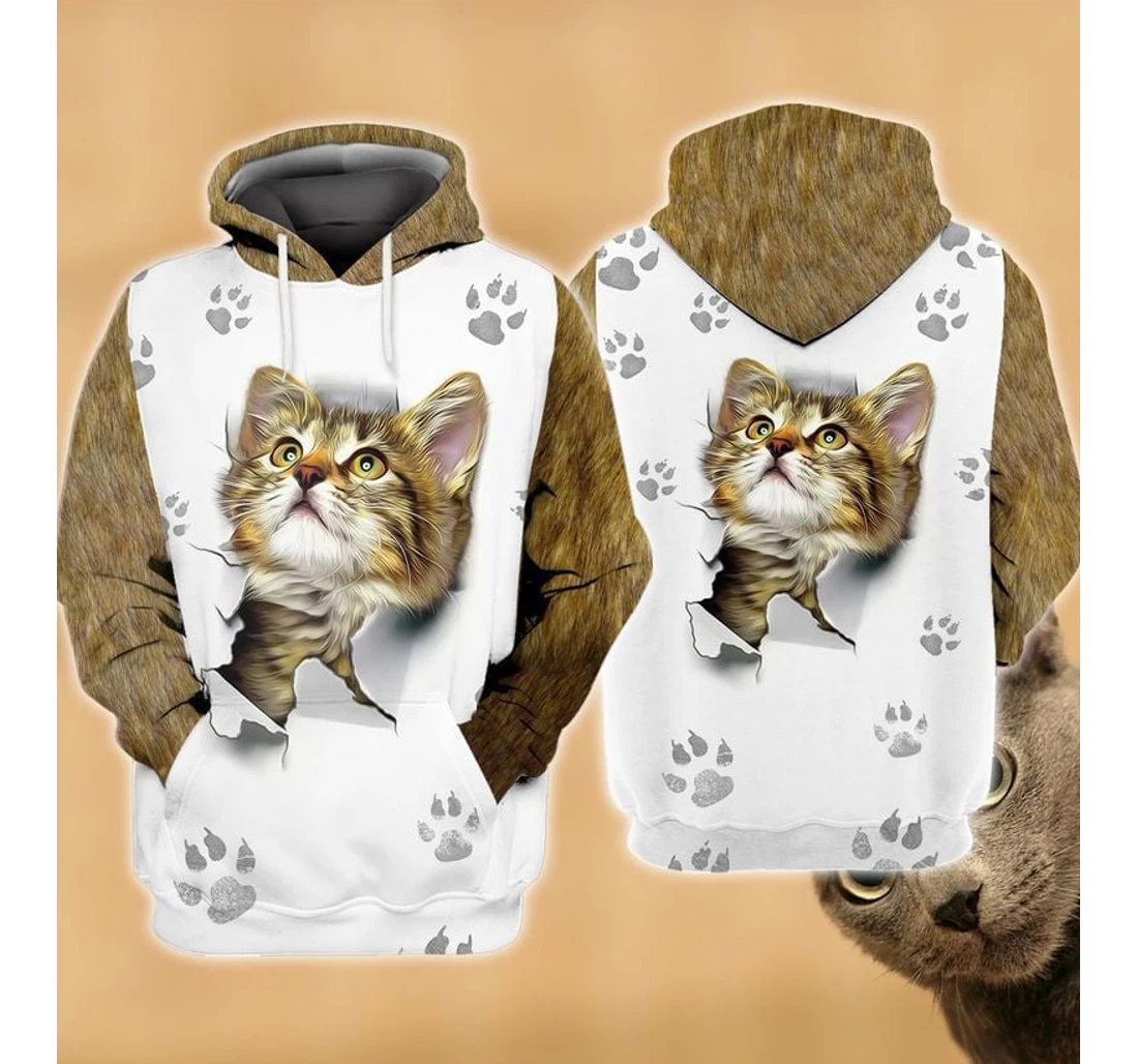 Personalized Cat Paw - 3D Printed Pullover Hoodie