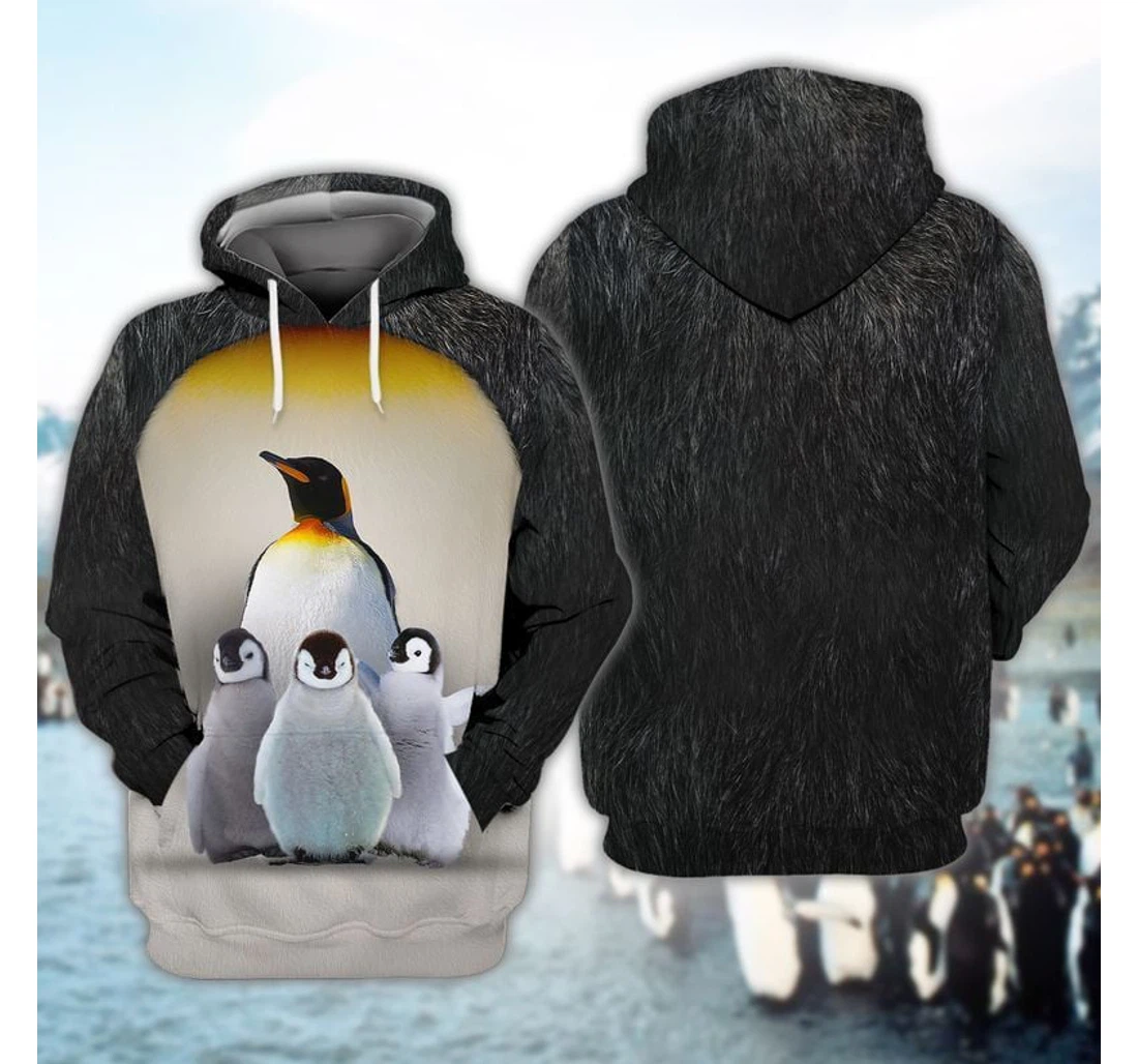 Personalized Penguin Family - 3D Printed Pullover Hoodie