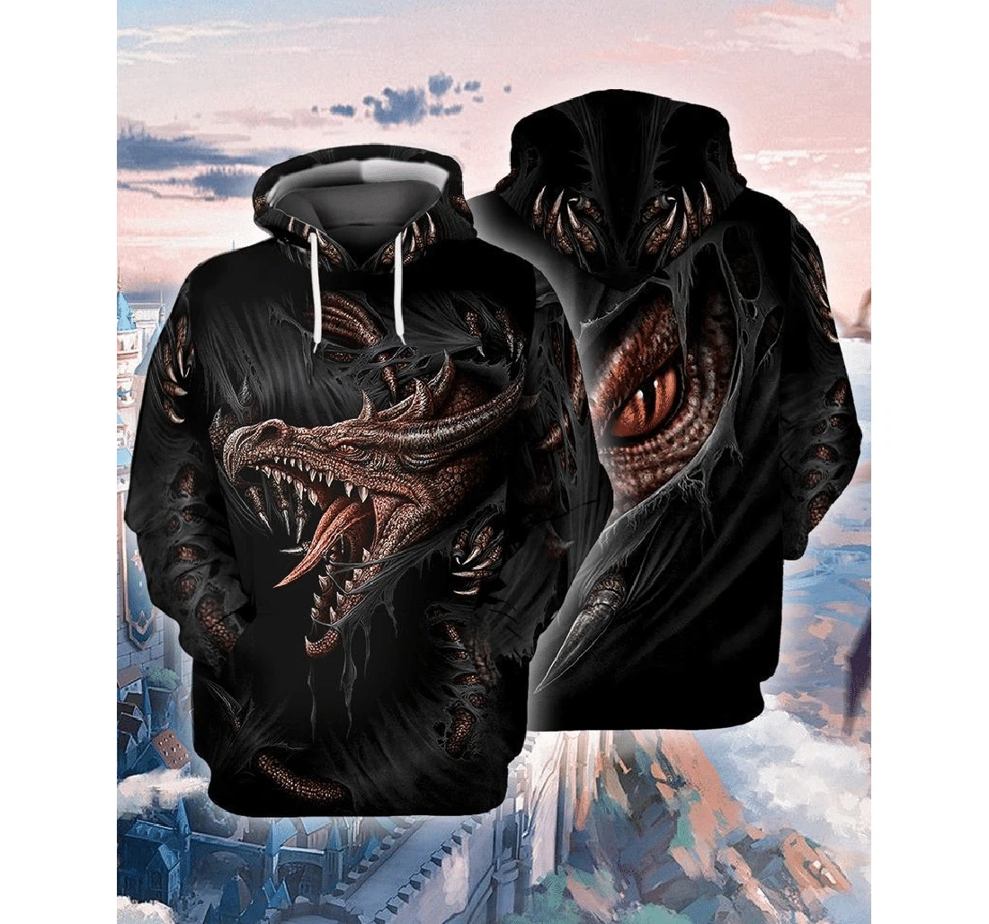 Personalized Dragon Dark - 3D Printed Pullover Hoodie