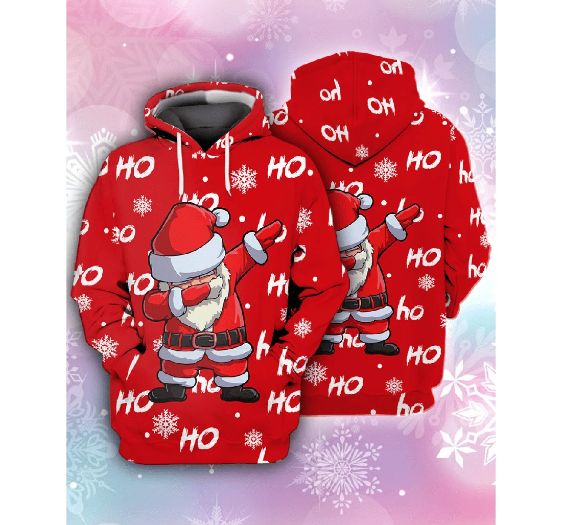 Personalized Dabbing Santa Claus Ho Ho Ho Christmas - 3D Printed Pullover Hoodie