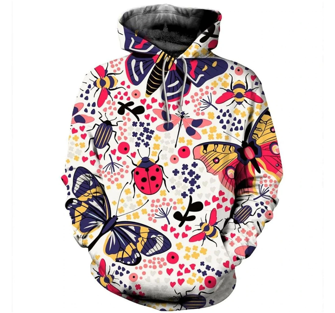 Personalized Colorful Butterfly - 3D Printed Pullover Hoodie