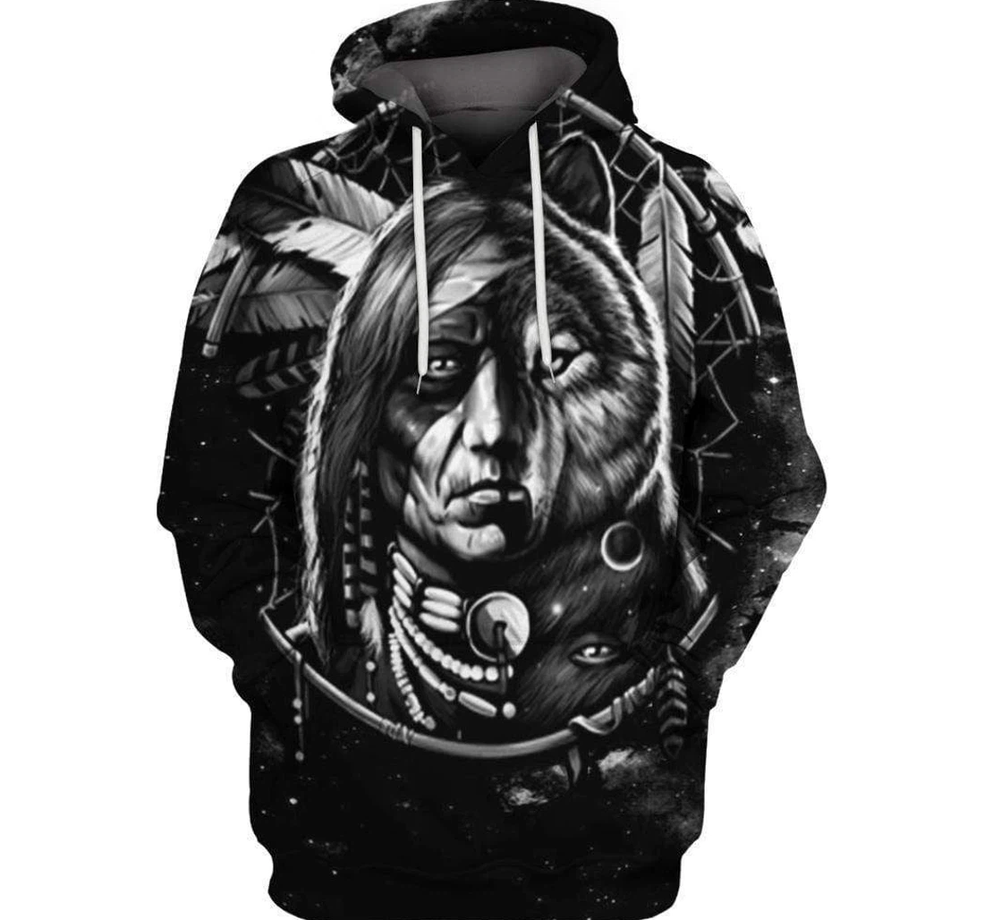 Personalized Native American West Wolf - 3D Printed Pullover Hoodie