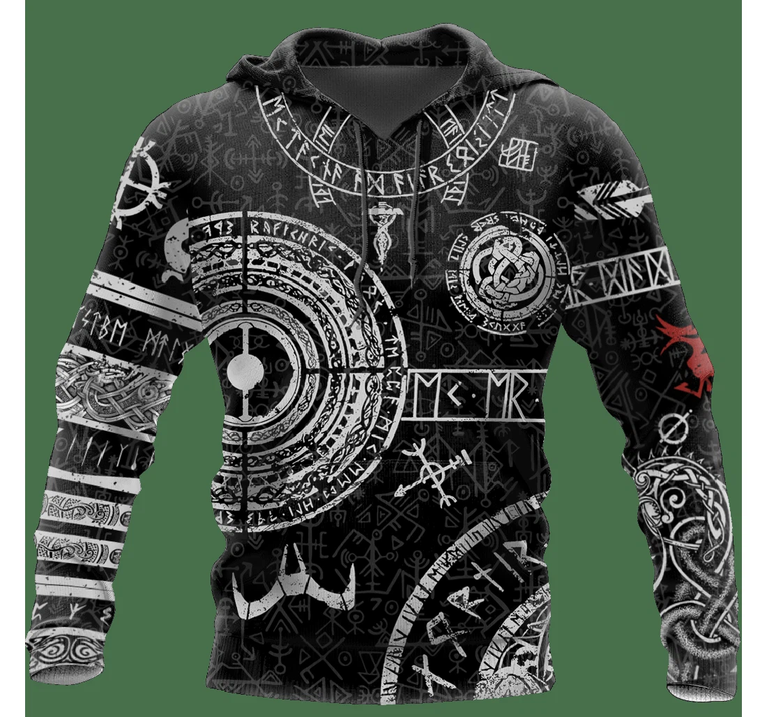 Personalized Viking Tattoo - 3D Printed Pullover Hoodie