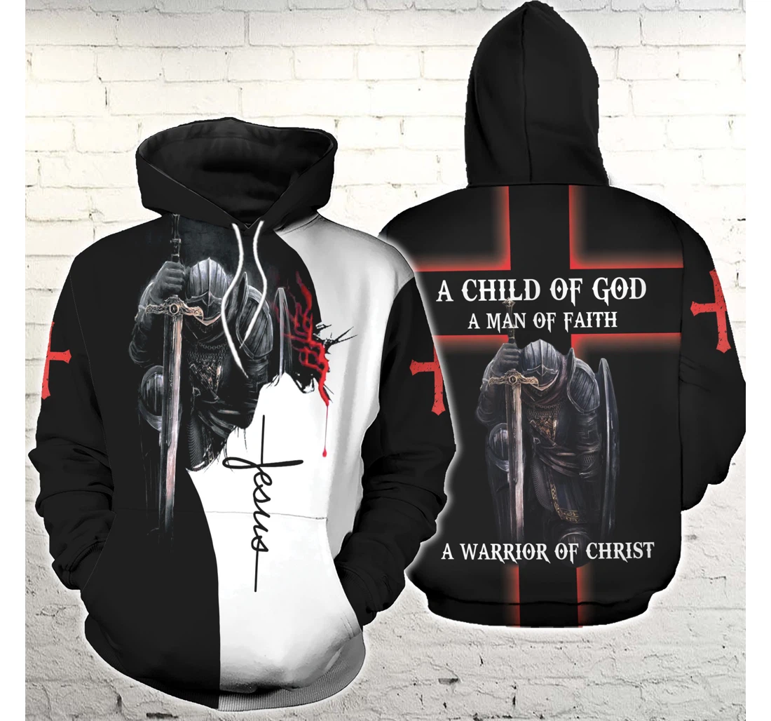 Personalized A Child Of God A Of Faith A Warrior Of Christ Pan3hd - 3D Printed Pullover Hoodie
