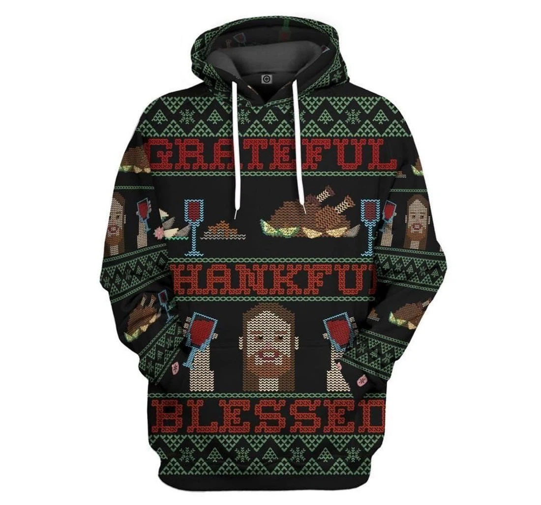 Personalized Ugly Christmas Thanksgiving Edition Cosplay - 3D Printed Pullover Hoodie