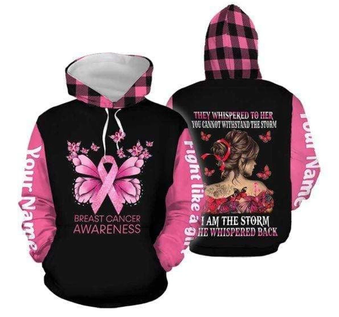 Personalized Breast Cancer Awareness I'm The Storm Custom Name - 3D Printed Pullover Hoodie