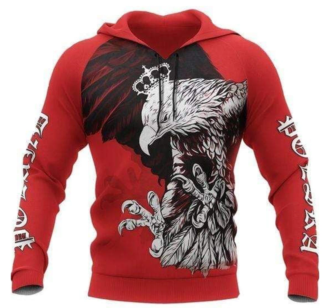 Personalized Polish Eagle - 3D Printed Pullover Hoodie