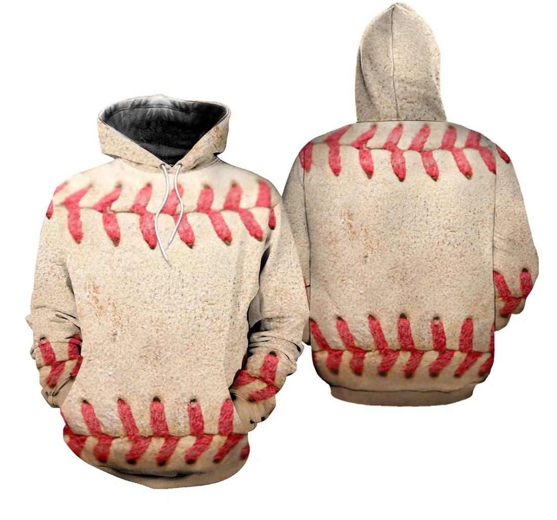 Personalized Vintage Baseball Stiches - 3D Printed Pullover Hoodie
