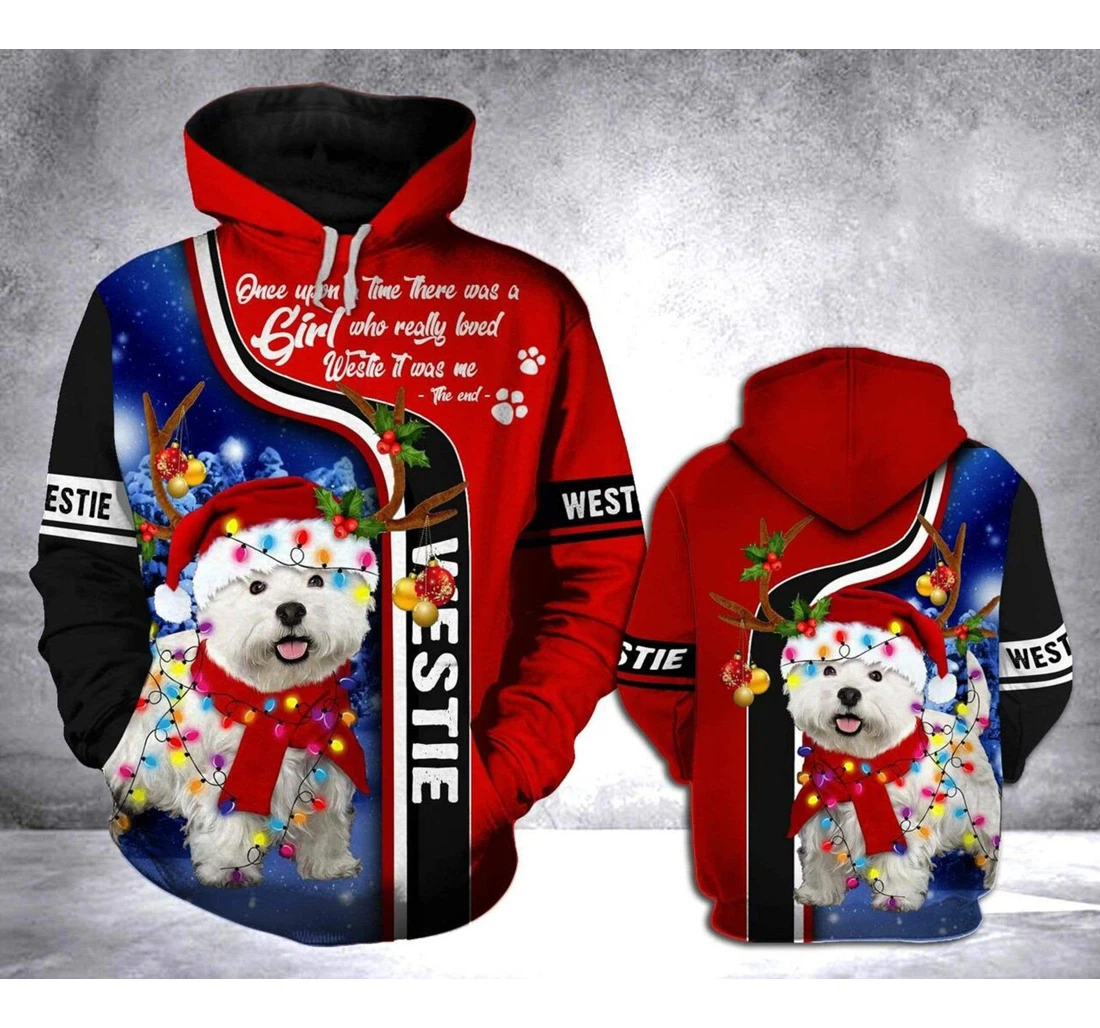Personalized West Highland White Terrier Christmas - 3D Printed Pullover Hoodie