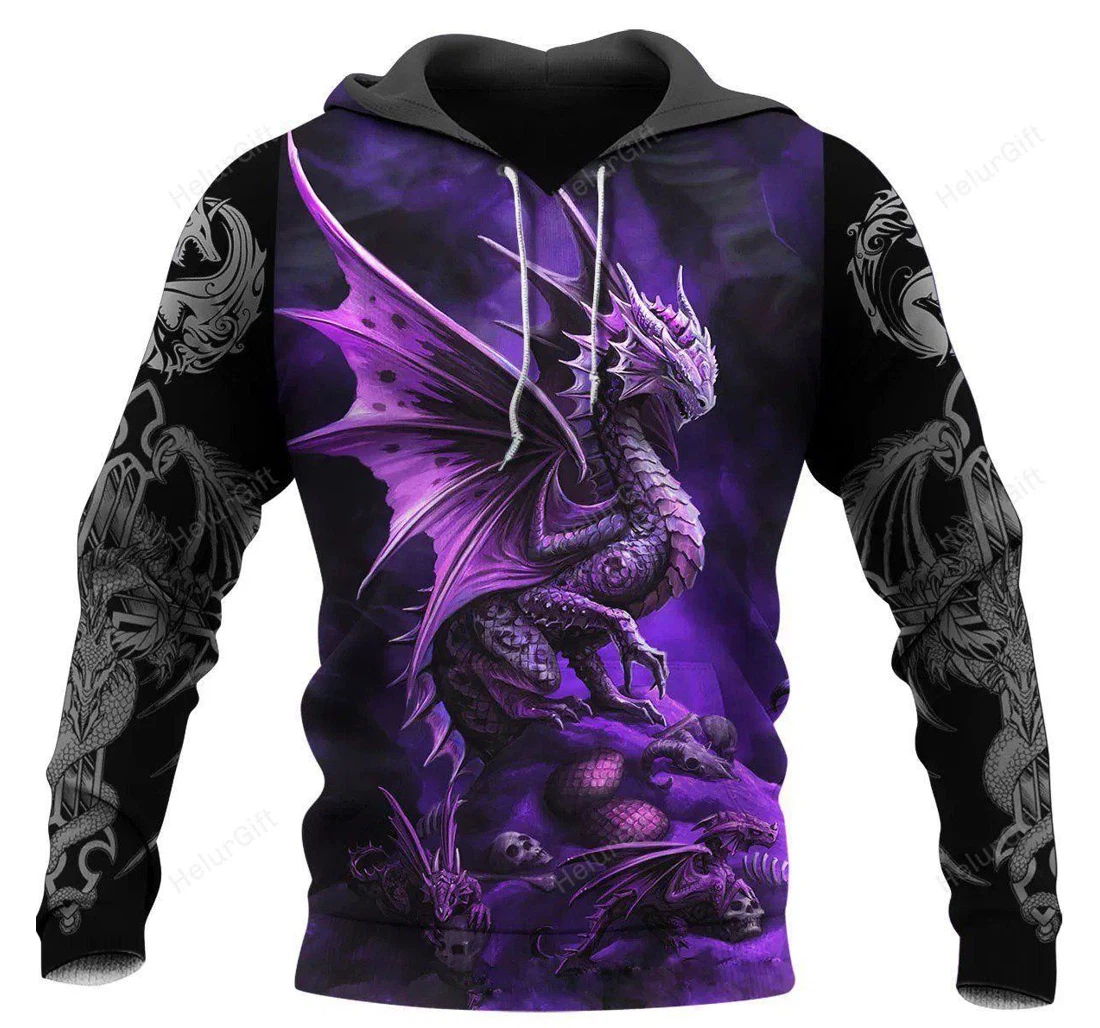 Personalized Tattoo Dungeon Dragon - 3D Printed Pullover Hoodie