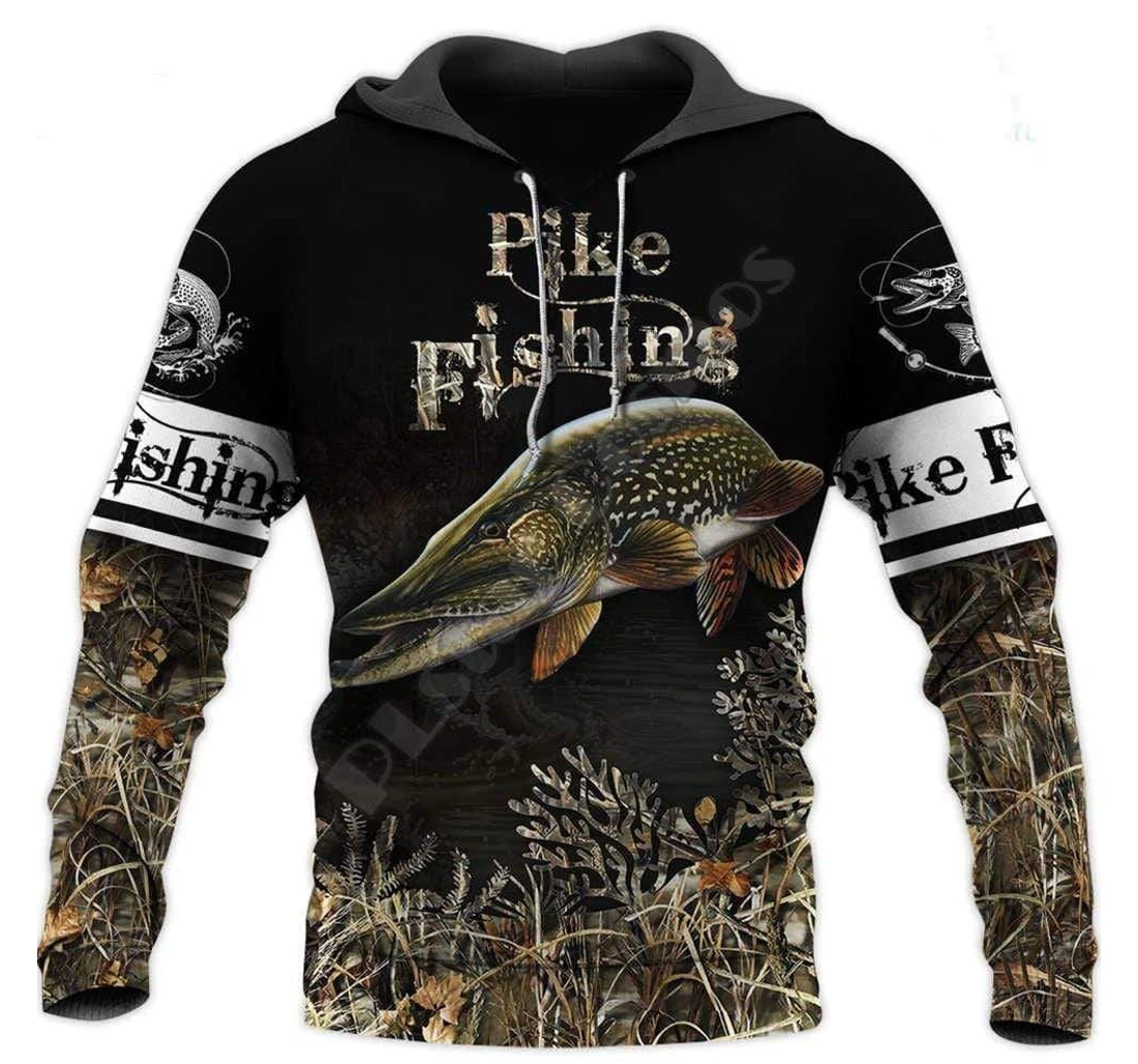 Personalized Pike Fishing Beautiful Pattern - 3D Printed Pullover Hoodie
