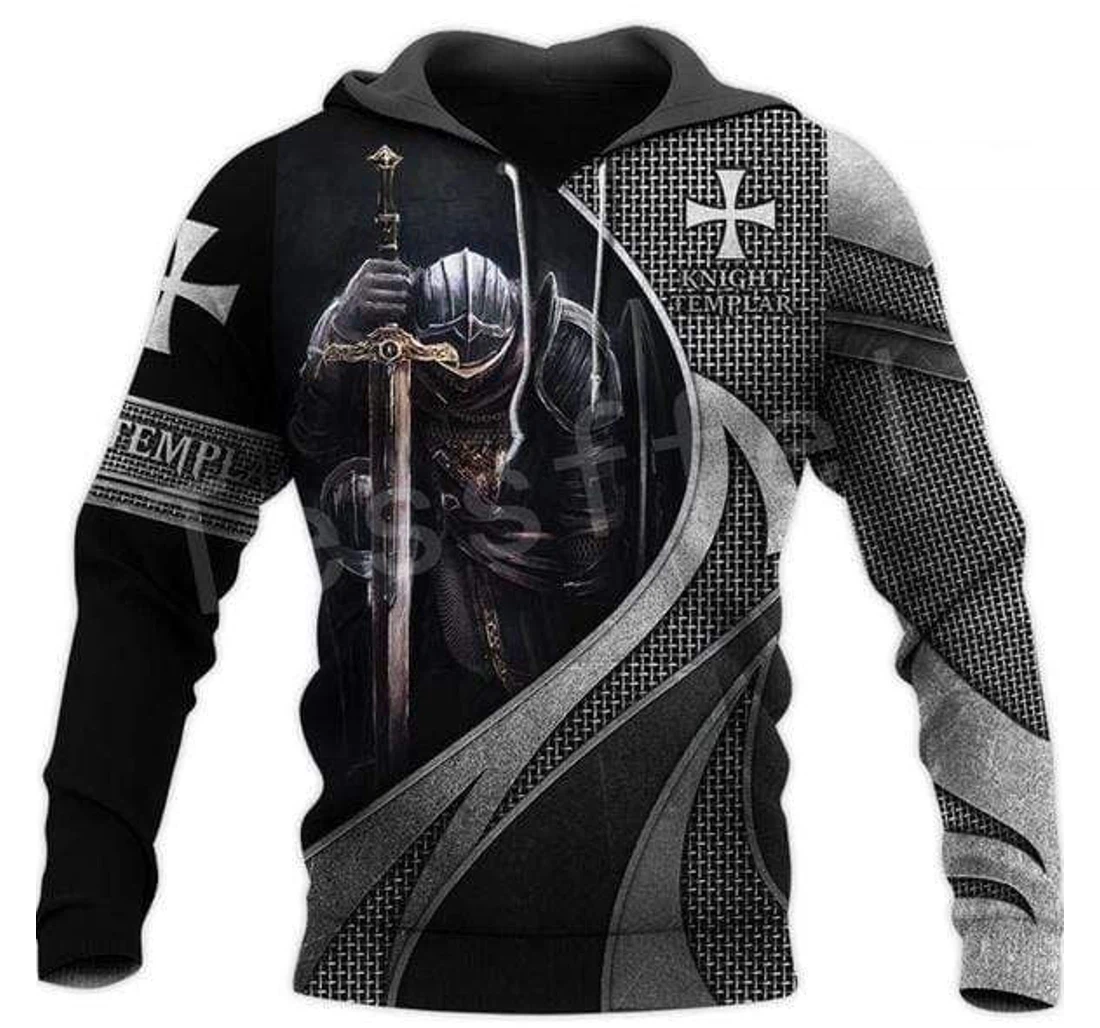 Personalized Knight Templar Steel Pattern - 3D Printed Pullover Hoodie