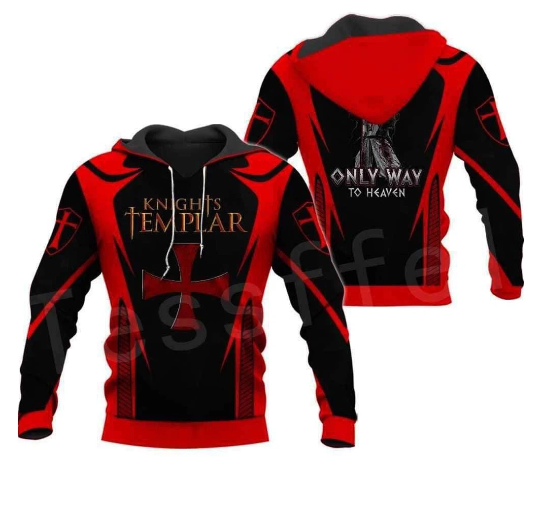 Personalized Knights Templar Armor Only Way To Heaven - 3D Printed Pullover Hoodie