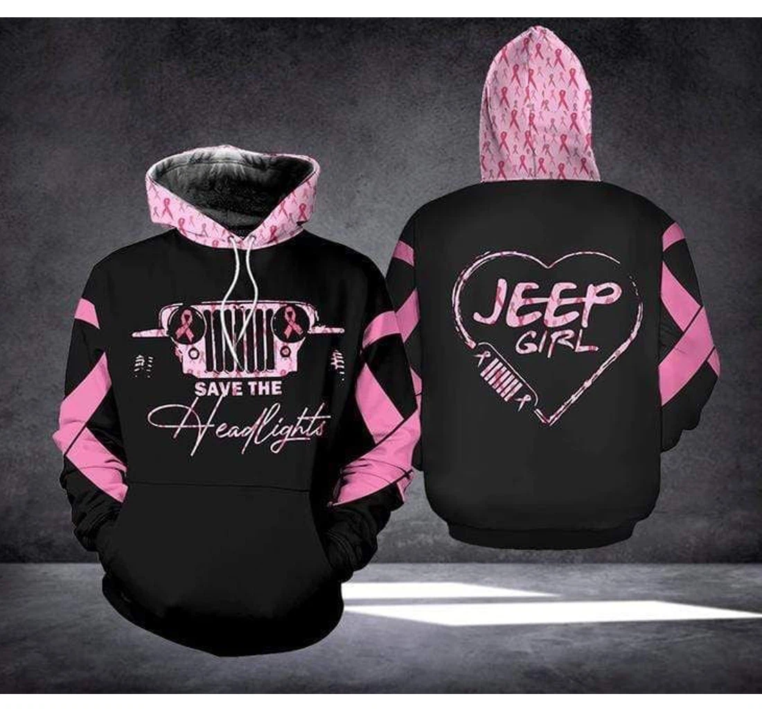 Personalized Jeep Girl Save The Headlights - 3D Printed Pullover Hoodie