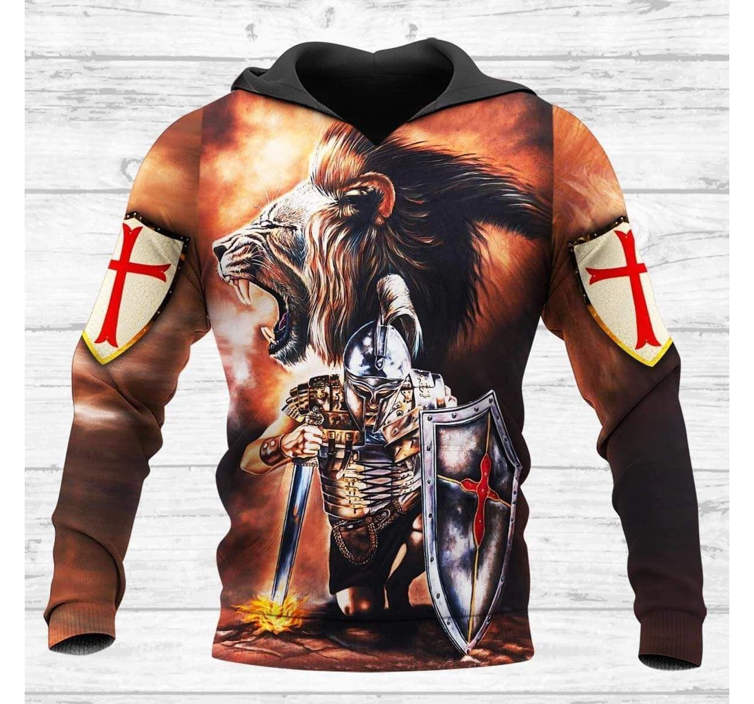 Personalized Lion King With Veteran - 3D Printed Pullover Hoodie