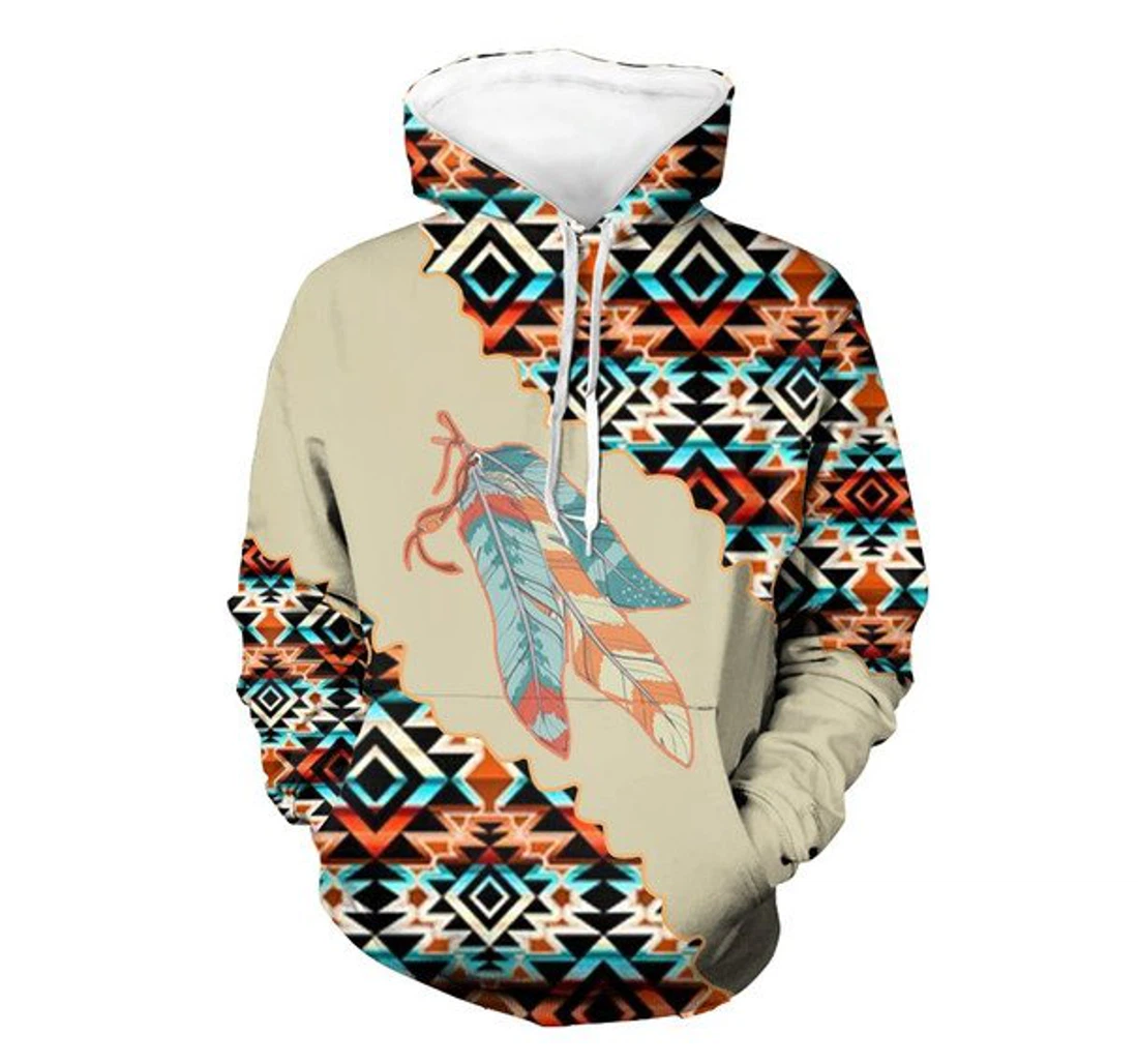 Personalized Special Feather In Pattern Native Hn3d - 3D Printed Pullover Hoodie