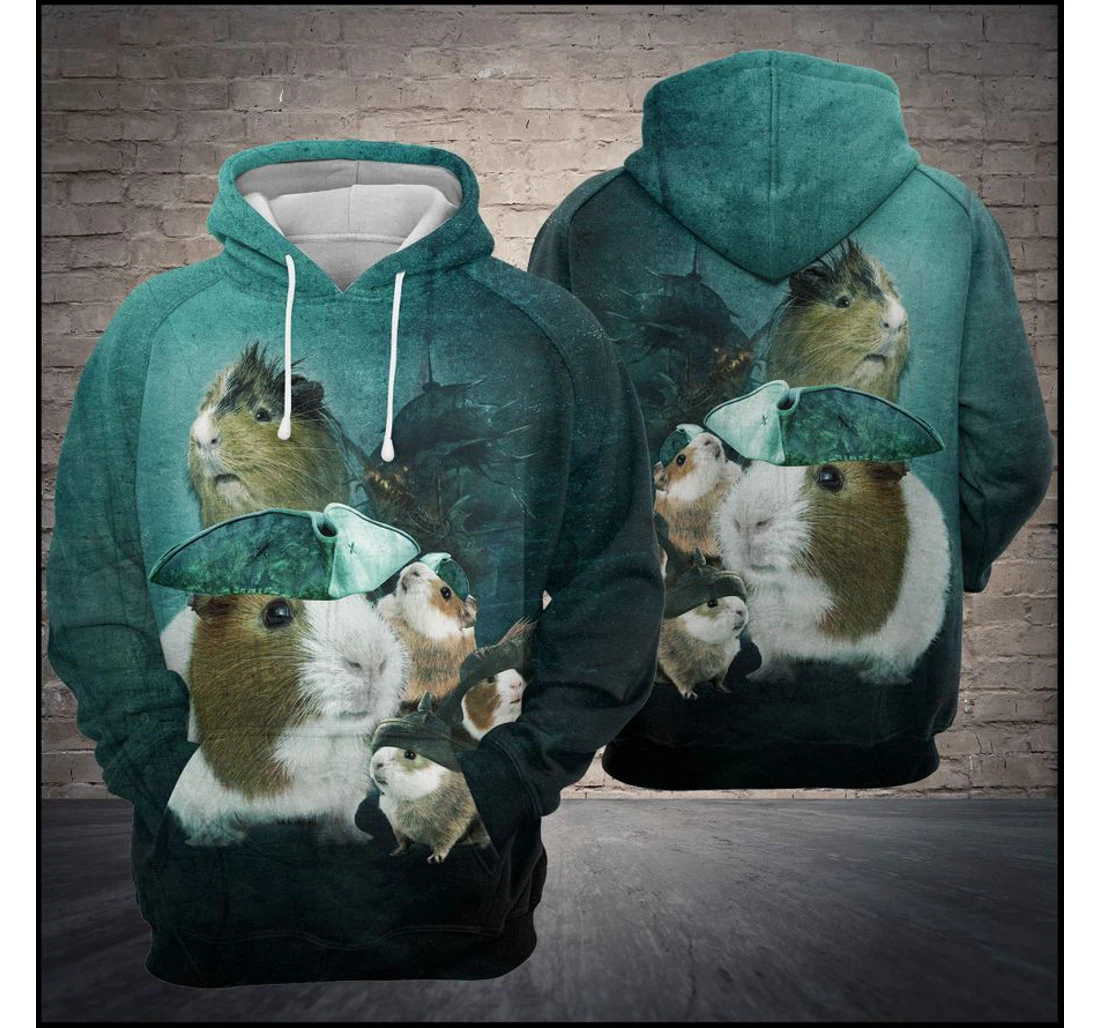 Personalized Guinea Pig Pirate - 3D Printed Pullover Hoodie