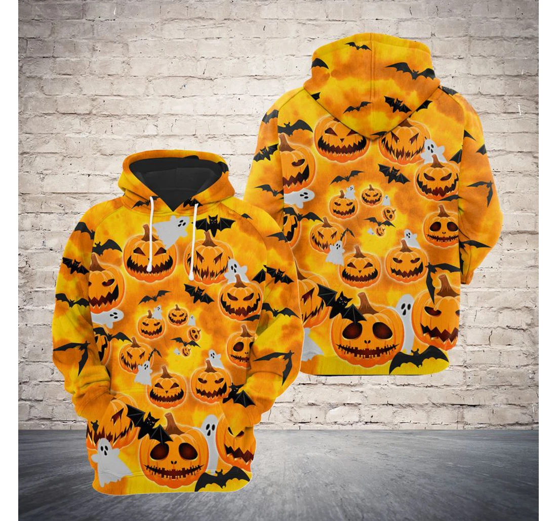 Personalized Pumpkin Tie Dye Halloween - 3D Printed Pullover Hoodie