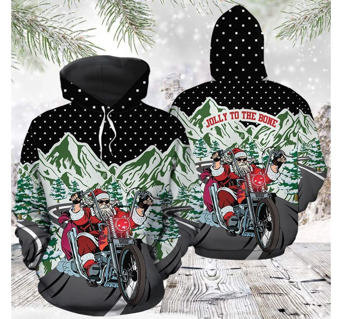 Personalized Jolly To Bone Santa Cool - 3D Printed Pullover Hoodie