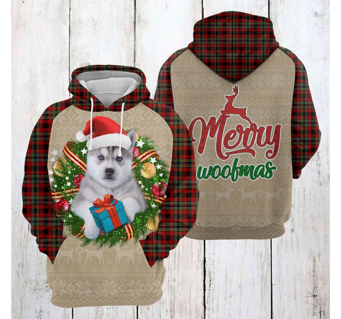 Personalized Siberian Husky Christmas Awesome - 3D Printed Pullover Hoodie