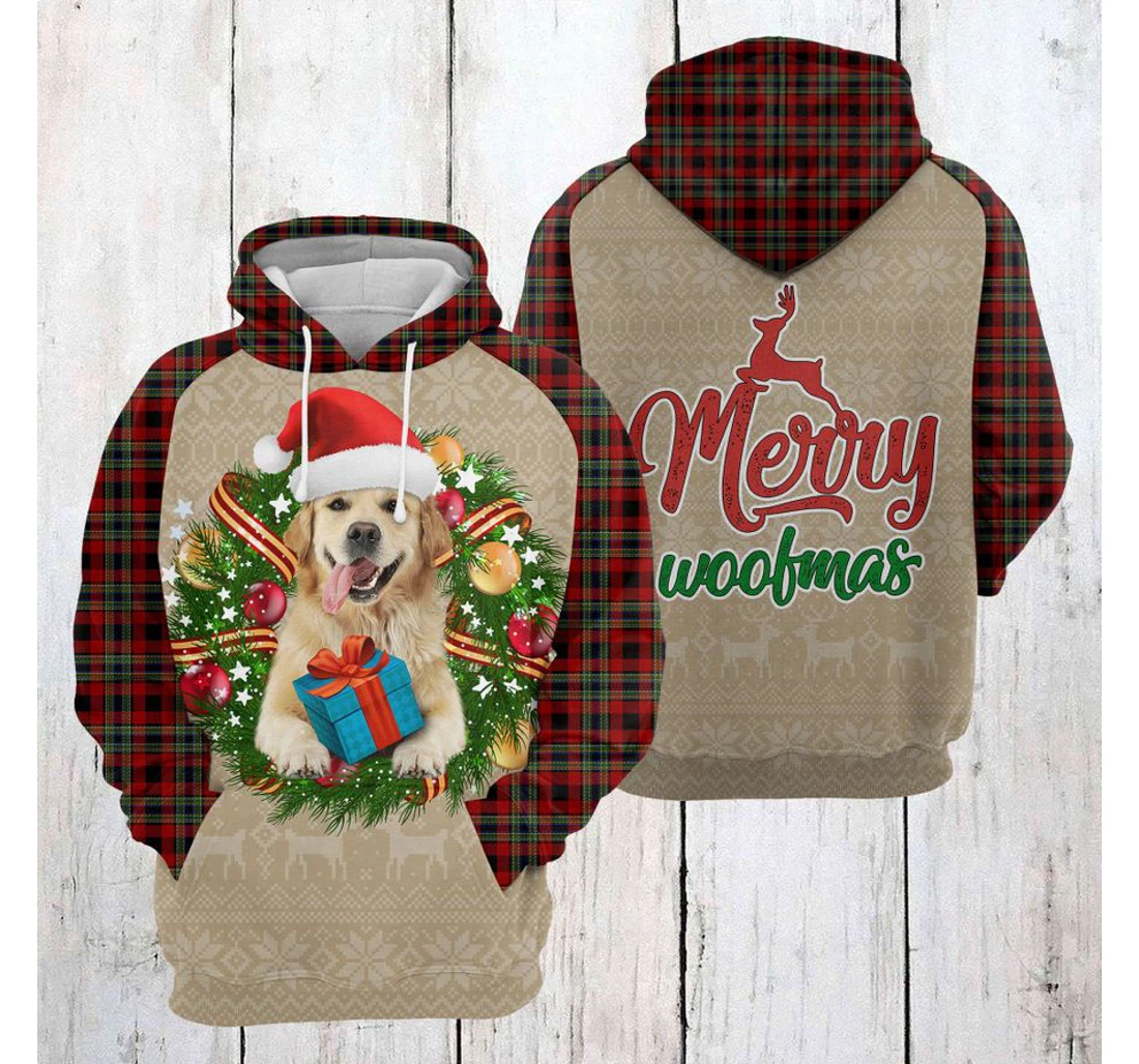 Personalized Golden Retriever Christmas Awesome - 3D Printed Pullover Hoodie