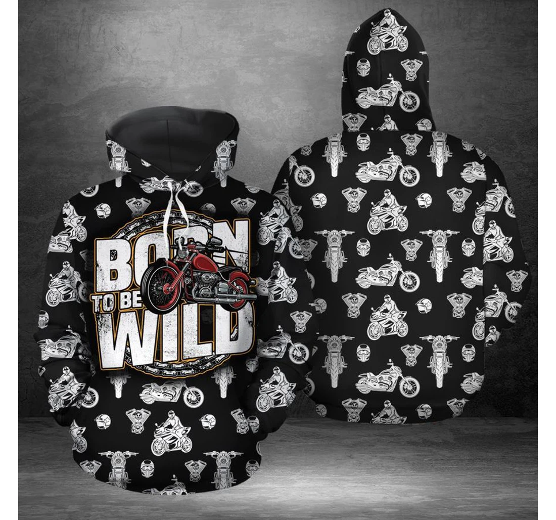 Personalized Born To Be Wild Motorcycle - 3D Printed Pullover Hoodie