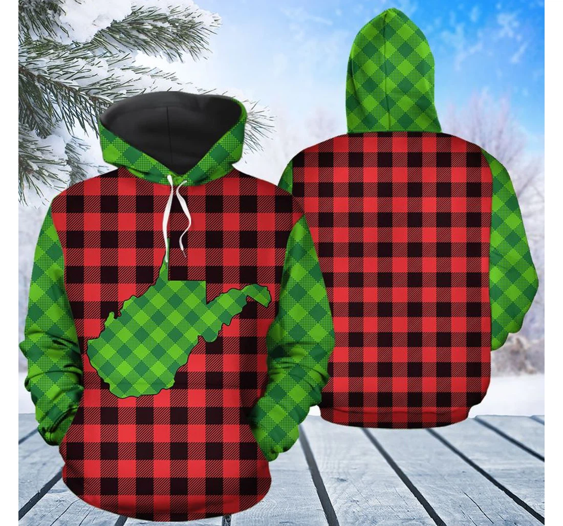 Personalized Merry Christmas West Virginia - 3D Printed Pullover Hoodie