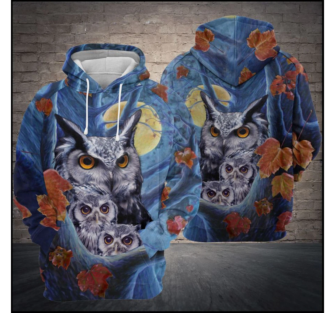 Personalized Owl Tree Family - 3D Printed Pullover Hoodie