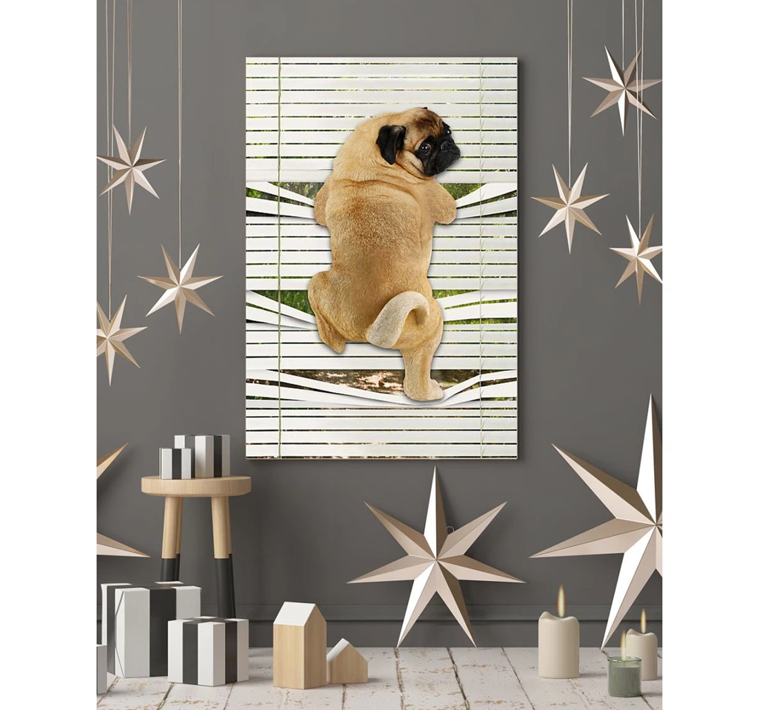 Personalized Poster, Canvas - Funny Pug Dog Pet Adopt Print Framed Wall Art