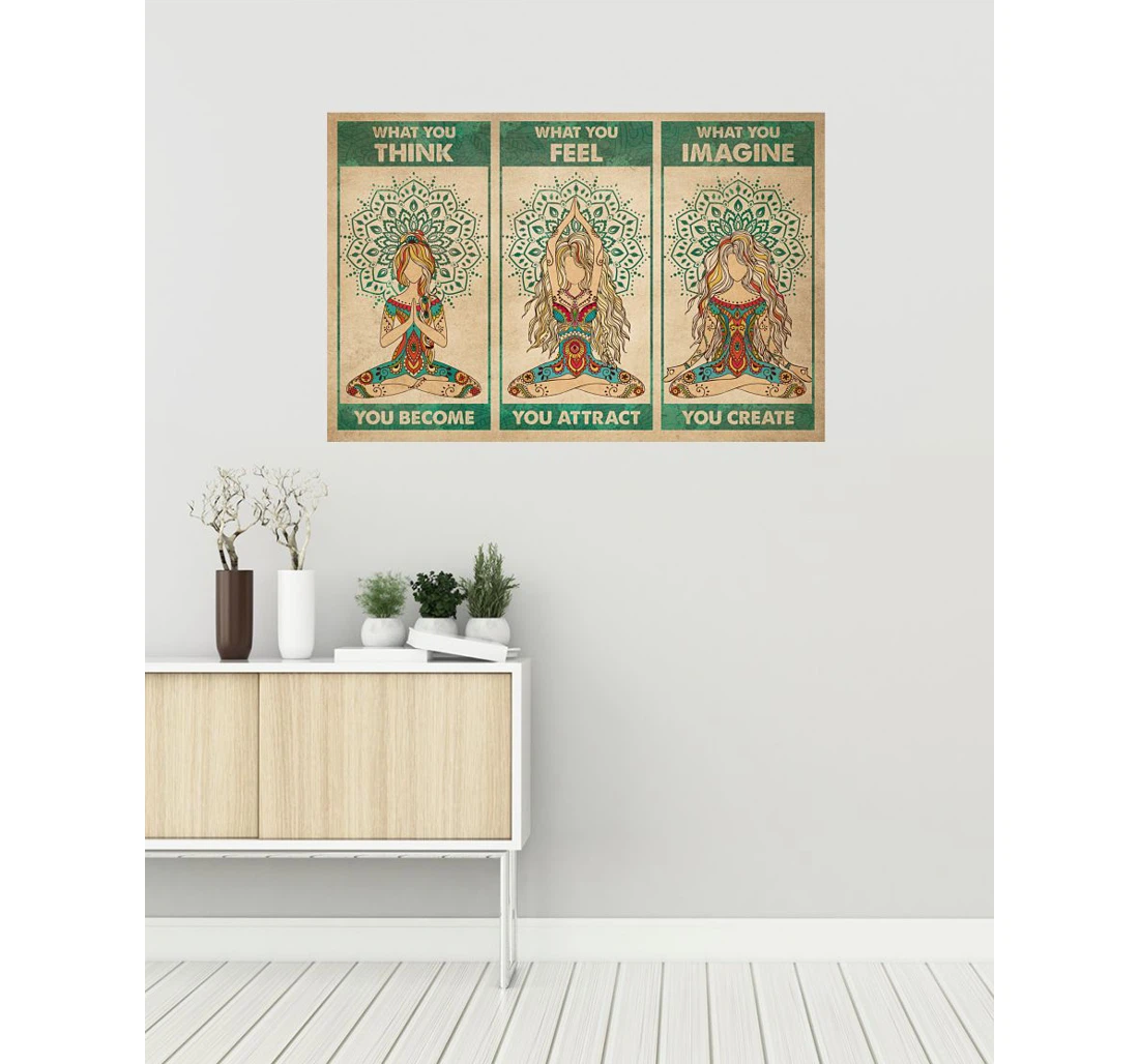 Personalized Poster, Canvas - Power Of Meditation Yoga Print Framed Wall Art
