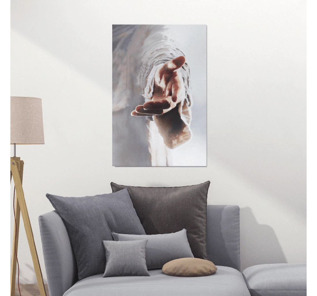 Personalized Poster, Canvas - Jesus Christ Give Hand Christian Print Framed Wall Art
