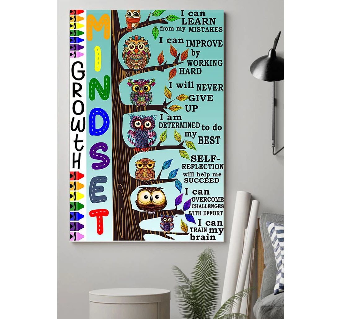 Personalized Poster, Canvas - Growth Mindset Print Framed Wall Art