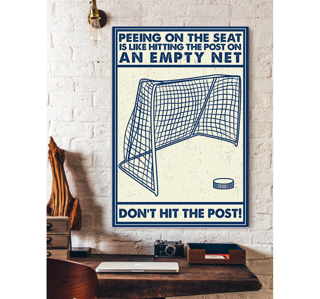 Personalized Poster, Canvas - Don't Hit The Post Hockey Funny Print Framed Wall Art