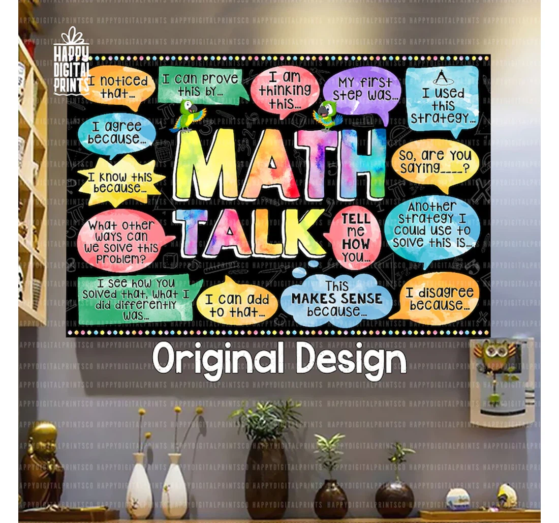 Personalized Poster, Canvas - Math Talk Tell Me How You Math Print Framed Wall Art