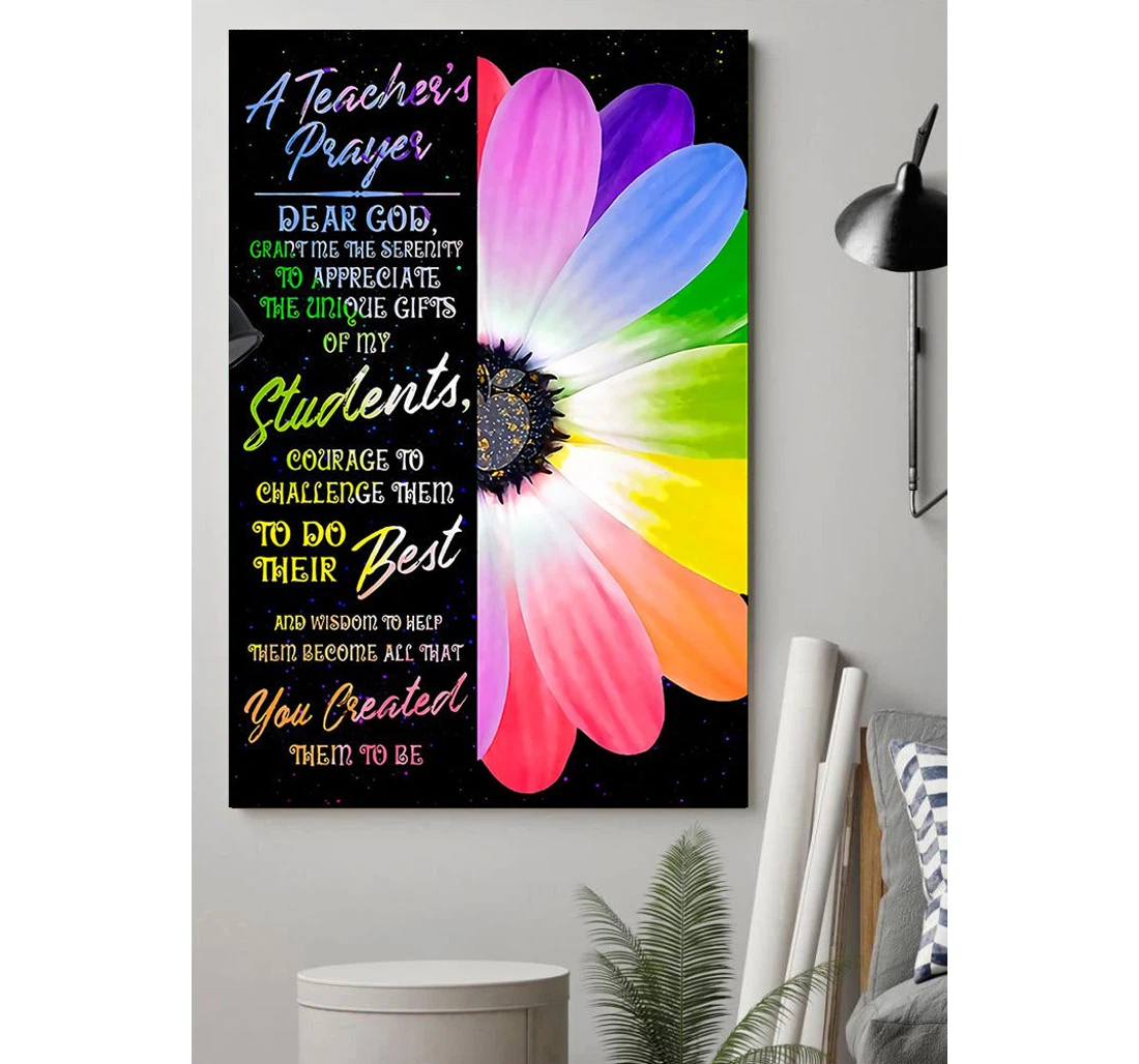 Personalized Poster, Canvas - A Teacher's Prayer Dear God Grant Me The Serenity Print Framed Wall Art