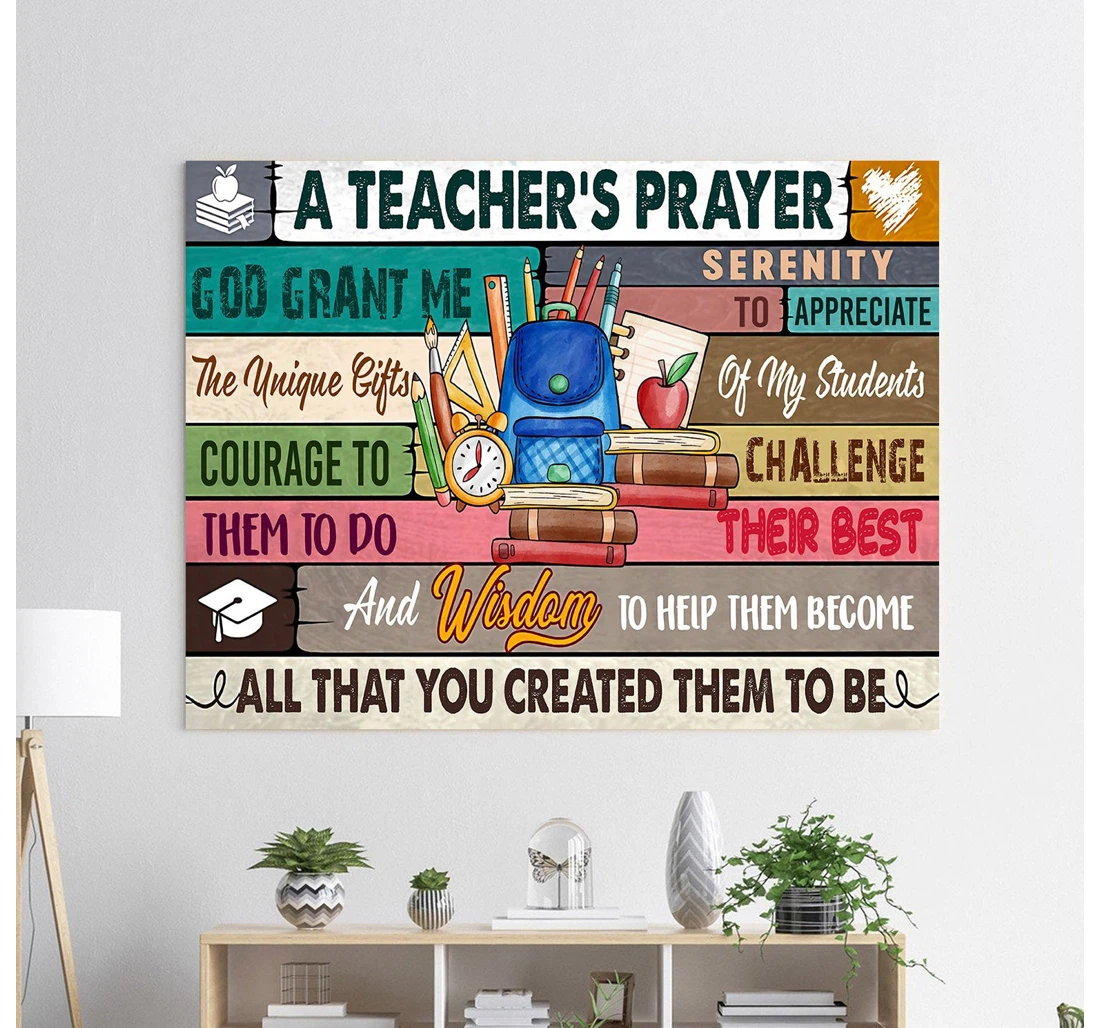 Personalized Poster, Canvas - A Teacher’s Prayer Dear God Grant Me Serenity Print Framed Wall Art
