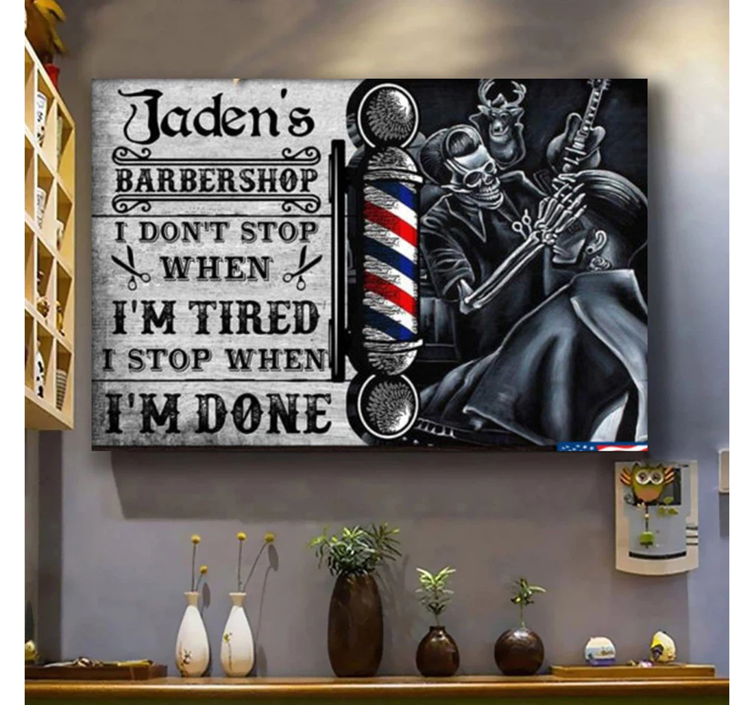 Personalized Poster, Canvas - Customized Name Baber Shop Hair Cut Print Framed Wall Art