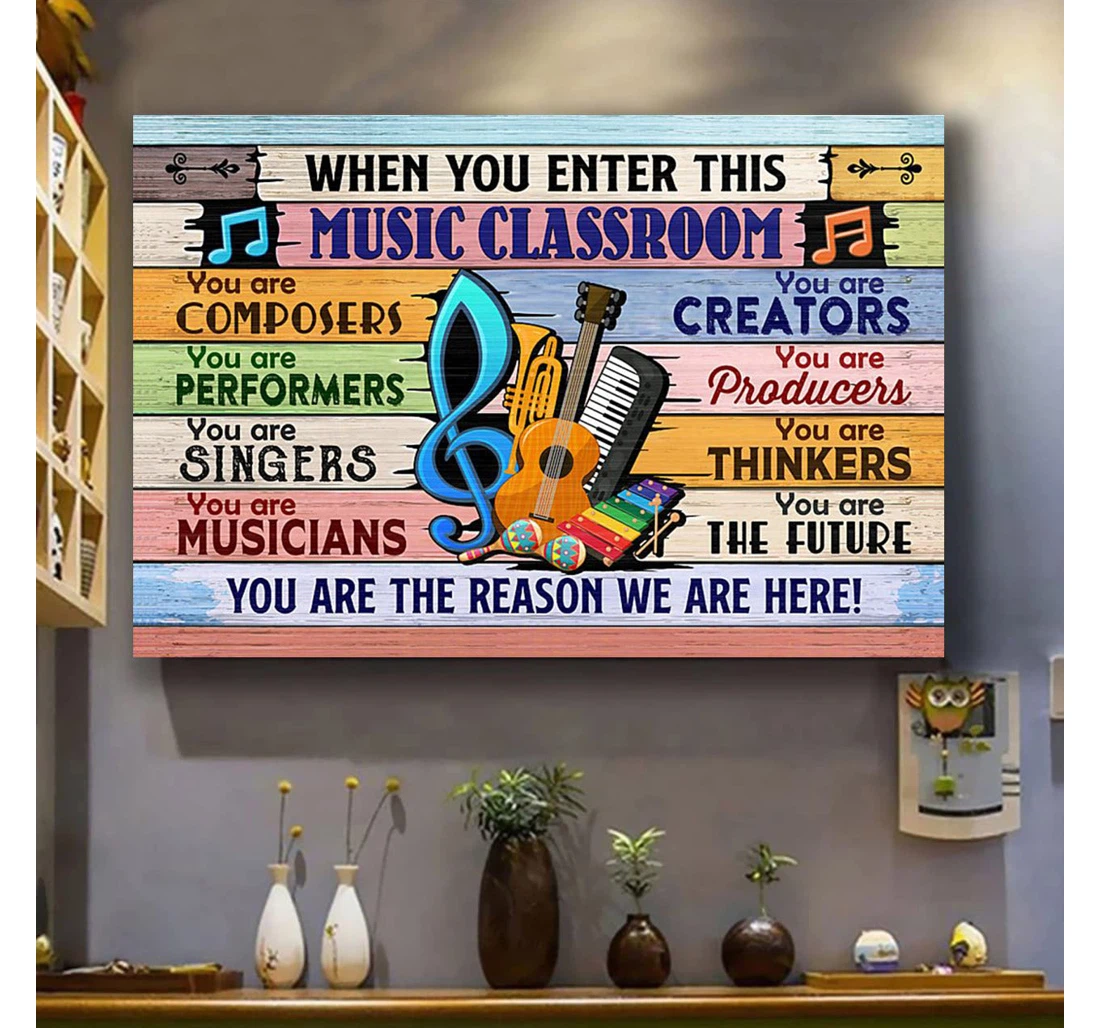 Personalized Poster, Canvas - Music Welcome Print Framed Wall Art