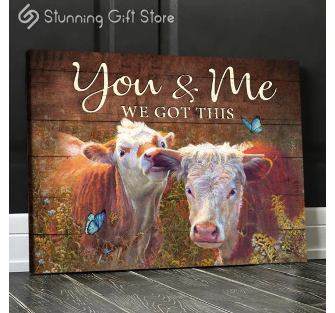 Personalized Poster, Canvas - Cow Couple You And Me We Got This And Farmers Print Framed Wall Art