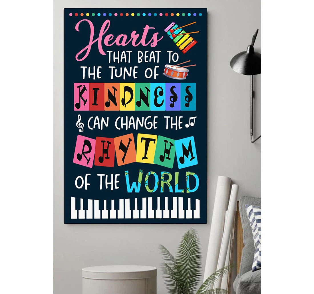 Personalized Poster, Canvas - Tune Of Kindness Can Change The Rhythm Music Print Framed Wall Art