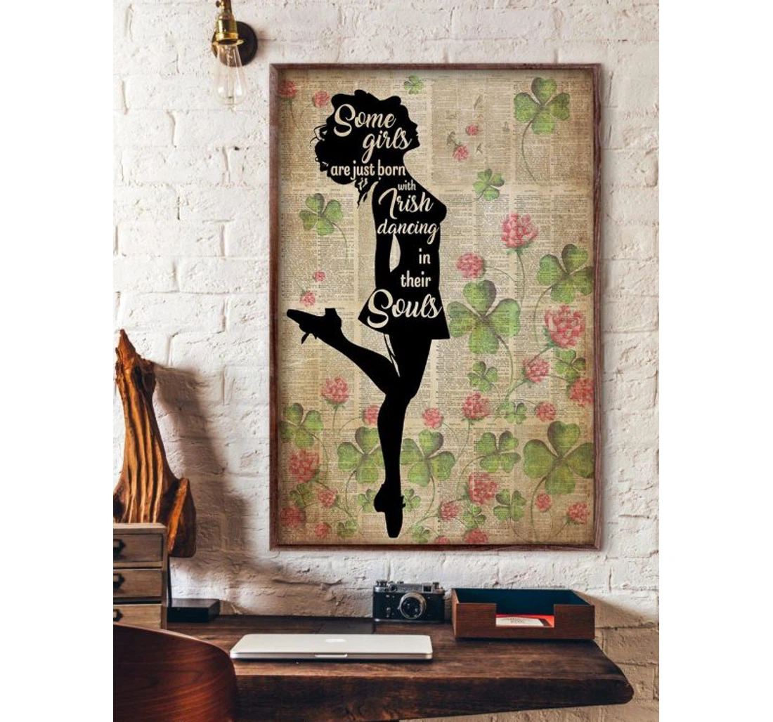 Personalized Poster, Canvas - Irish Girl Dancing And Print Framed Wall Art