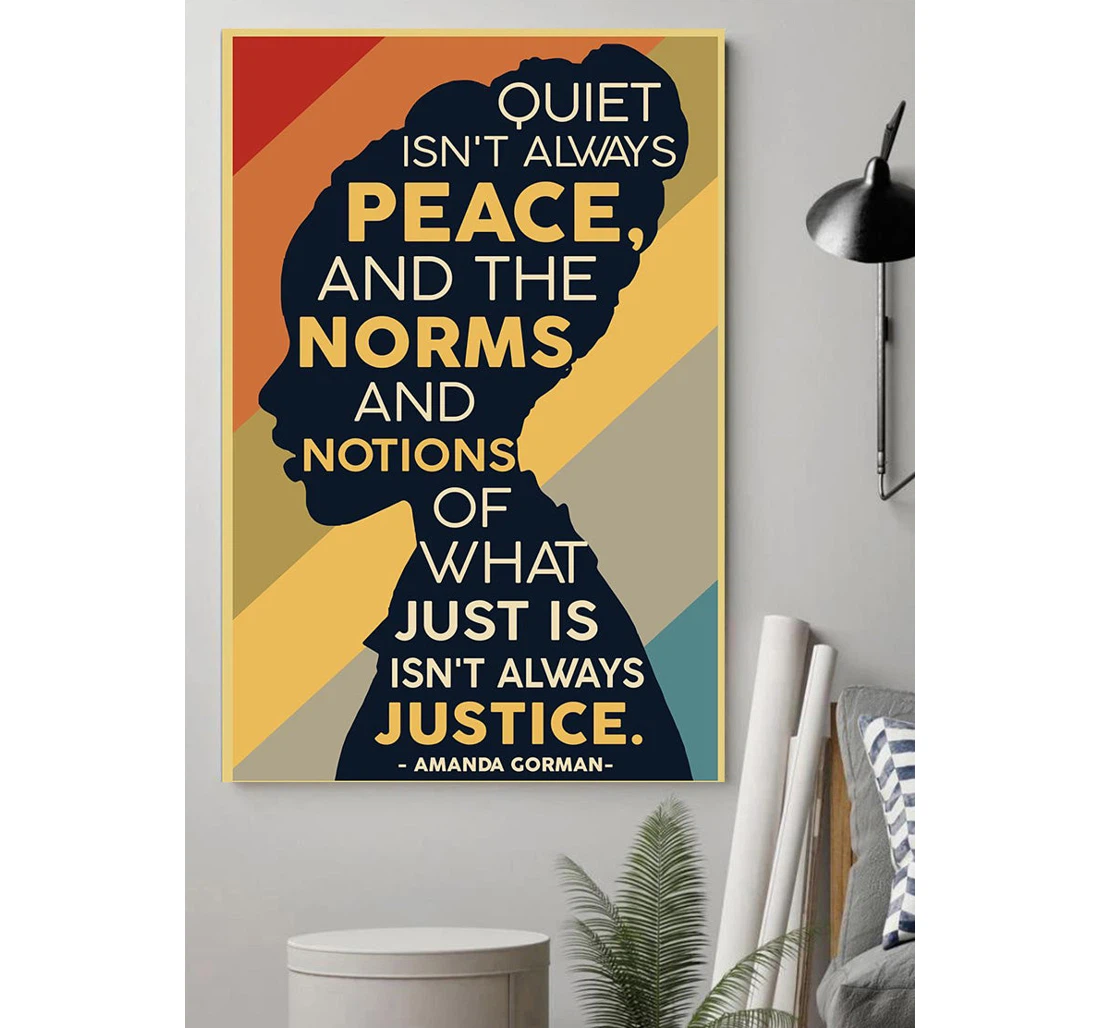 Personalized Poster, Canvas - Quiet Isn't Always Peace Feminist Print Framed Wall Art