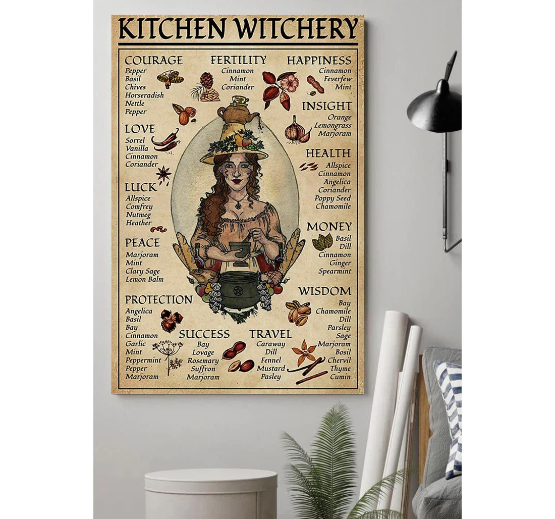 Personalized Poster, Canvas - Witchery Magic Recipe Print Framed Wall Art