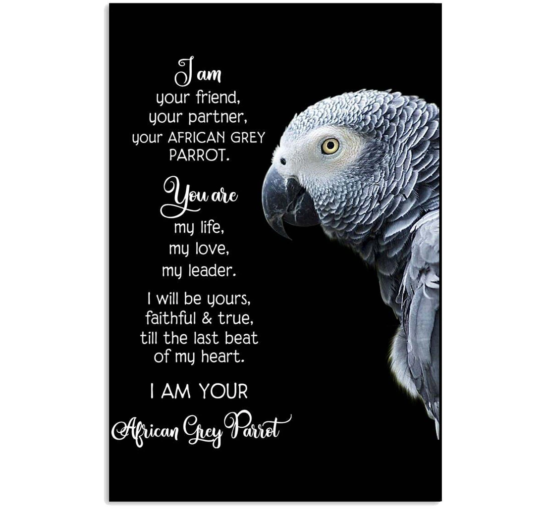 Personalized Poster, Canvas - Im Your Friend Your Partner Your African Grey Parrot Print Framed Wall Art