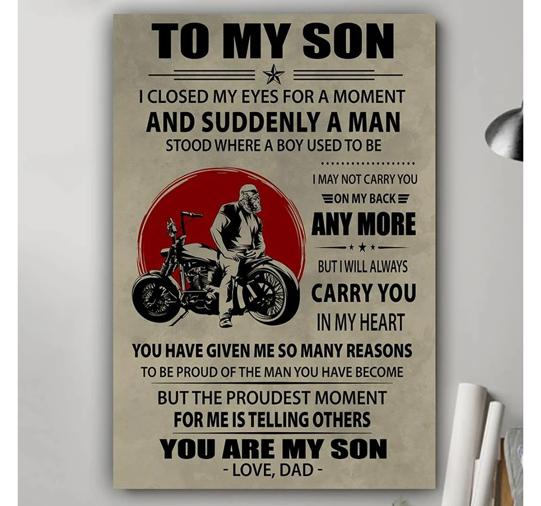 Personalized Poster, Canvas - You Are My Son Biker Son From Dad Gsge Print Framed Wall Art